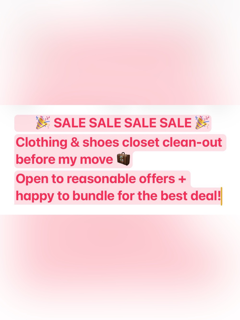 Pink Home Sale Poster - Closet Clean-Out Announcement